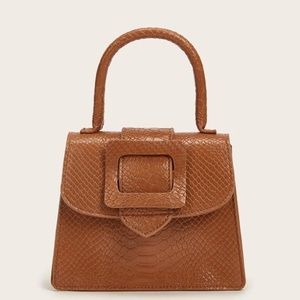 SHEIN Snakeskin Flap Satchel
